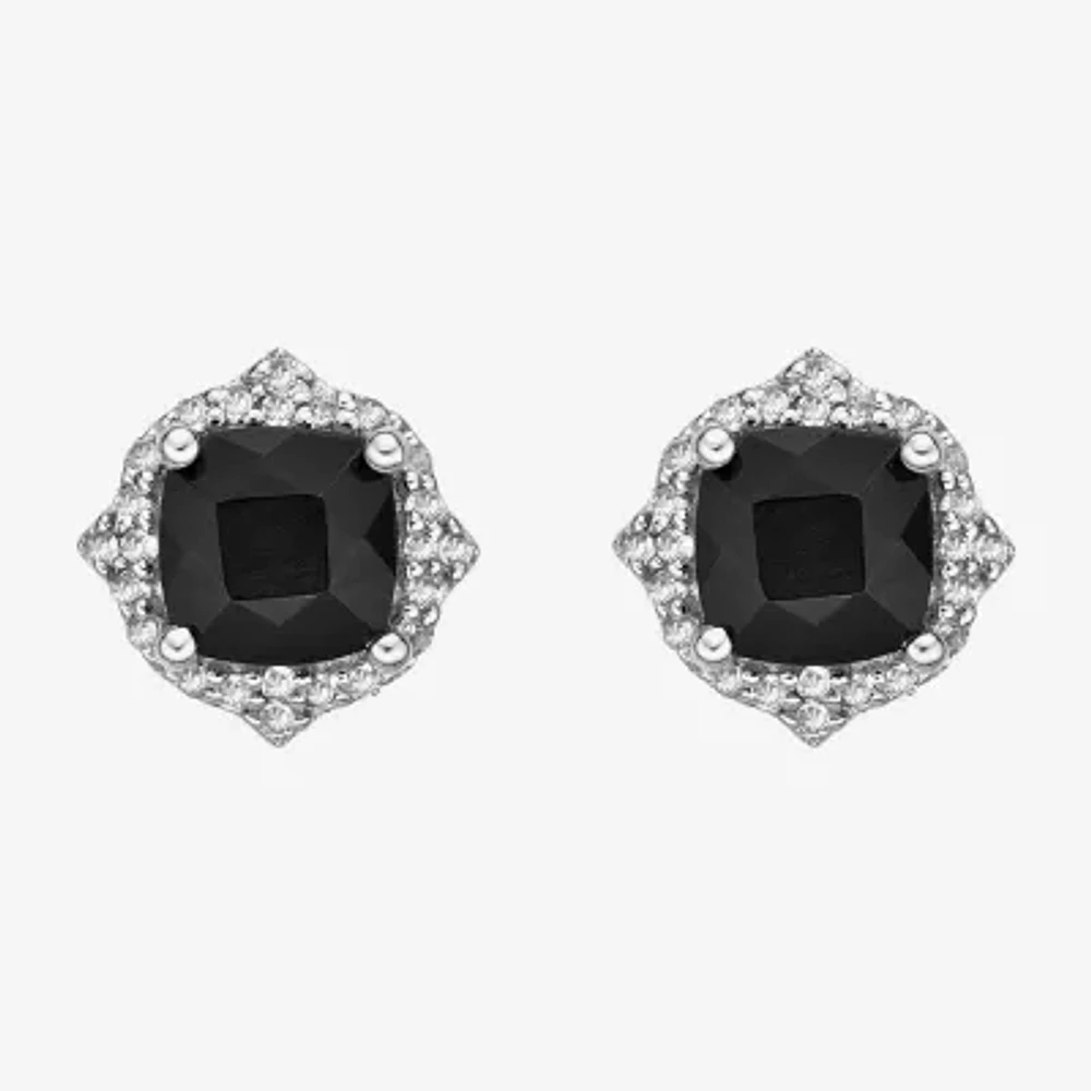 Genuine Black Onyx Sterling Silver 8mm Stud Earrings