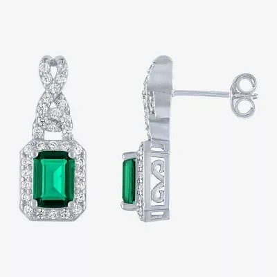 Womens 4-pc. Simulated Emerald & Cubic Zirconia Silver Over Brass Jewelry Set