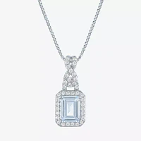 Womens 4-pc. Simulated Aquamarine & Cubic Zirconia Silver Over Brass Jewelry Set