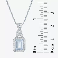 Womens 4-pc. Simulated Aquamarine & Cubic Zirconia Silver Over Brass Jewelry Set