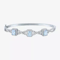 Womens 4-pc. Simulated Aquamarine & Cubic Zirconia Silver Over Brass Jewelry Set