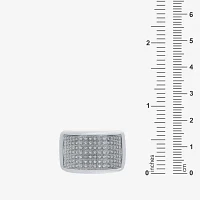 Mens 1/3 CT. T.W. Natural White Diamond Sterling Silver Fashion Ring