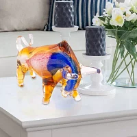 Dale Tiffany 7'  Blaster Bull Art Glass Figurine