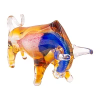 Dale Tiffany 7'  Blaster Bull Art Glass Figurine