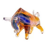 Dale Tiffany 7'  Blaster Bull Art Glass Figurine