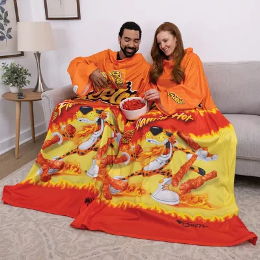 Snuggie FLAMIN HOT CHEETOS, The Original Wearable Blanket With Sleeves, Super Soft Fleece, Adult One Size, Orange