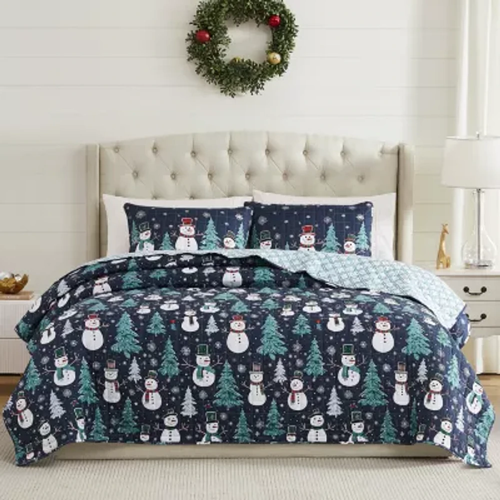 Avanti Snowman Reversible Quilt Set