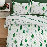 Avanti Christmas Tree Reversible Quilt Set