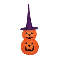 30'' Pop Up Lighted Tinsel Stacked Jack-O-Lanterns Halloween Decoration