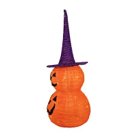 30'' Pop Up Lighted Tinsel Stacked Jack-O-Lanterns Halloween Decoration