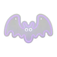 15'' Purple LED Lighted Neon Style Purple Bat Halloween Window Silhouette