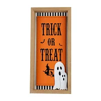 Set of 2 Happy Halloween Wooden Shadow Box Plaques