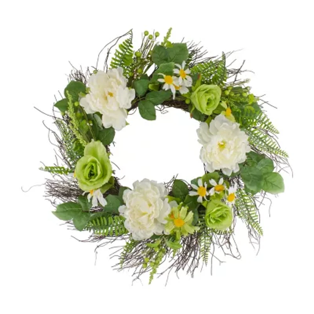 Northlight 22in Mixed Floral Indoor Christmas Wreath