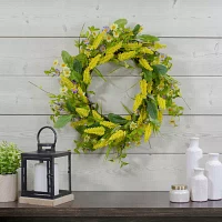 Northlight 25in Daisy And Berry Floral Indoor Wreath