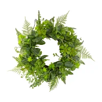 Northlight 24in Maidenhair Fern And Assorted Indoor Christmas Wreath