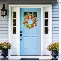 Northlight 23in Chrysanthemum And Berry Floral Indoor Christmas Wreath