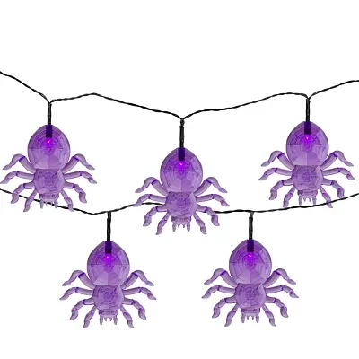 Northlight 10ct Pre-Lit Led Purple Spider String Lights