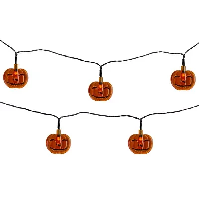 Northlight 10ct Orange B/O Jack O' Lantern String Lights