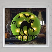 Northlight 13.75in Lighted Black Cat Silhouette Decorative Lantern