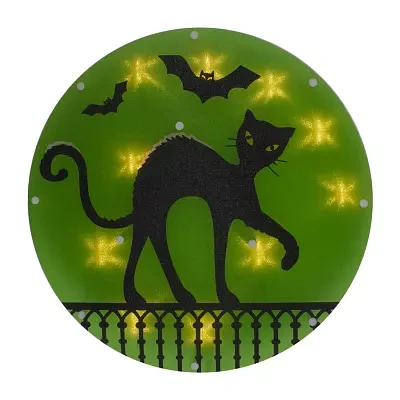 Northlight 13.75in Lighted Black Cat Silhouette Decorative Lantern