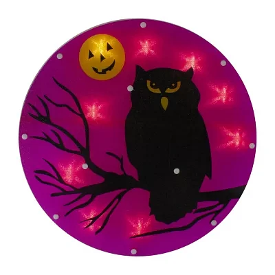 Northlight 13.75in Lighted Black Owl Silhouette Decorative Lantern