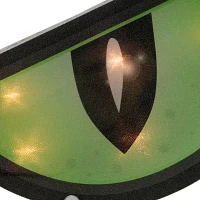 Northlight 20in Lighted Green Eyes Window Silhouette Decorative Lantern