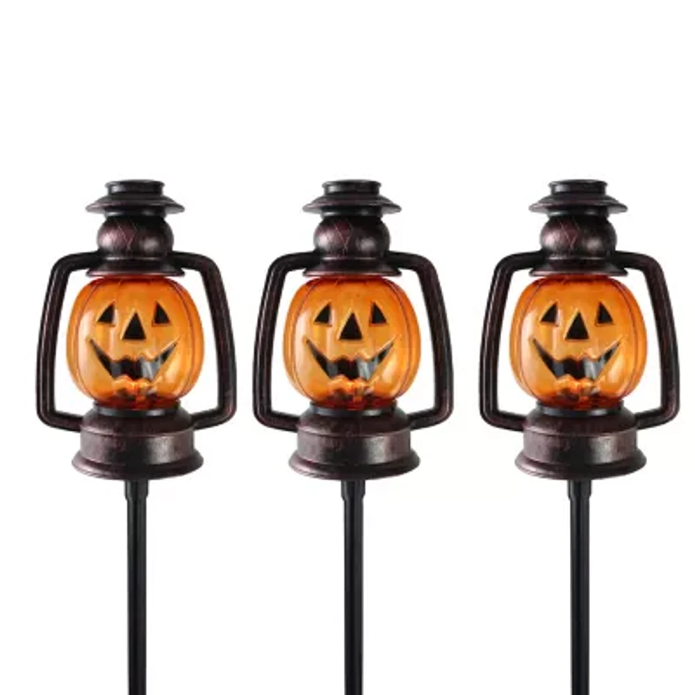 Northlight Orange Flickering Jack O Lanterns 3-pc. Pathway Light