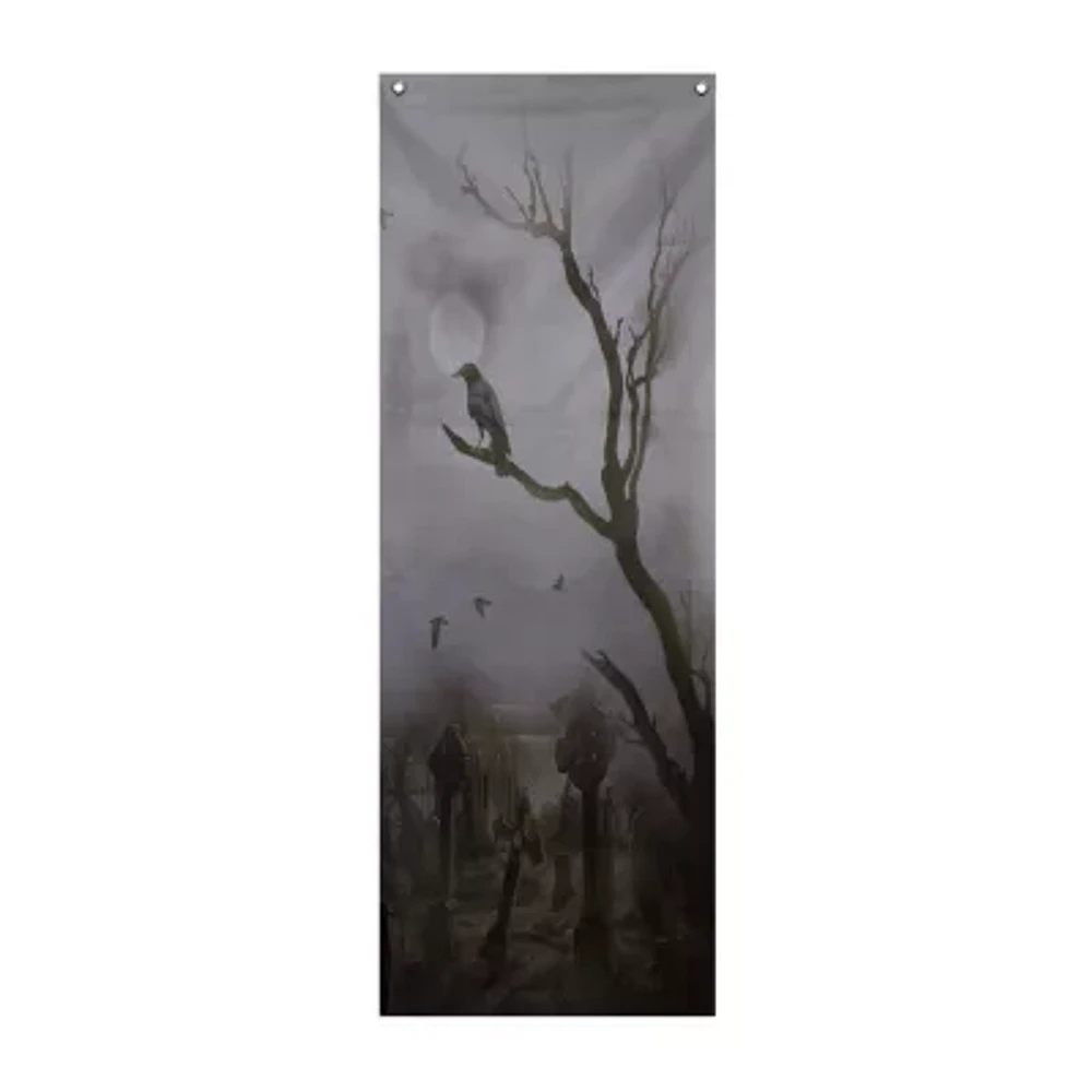 Northlight 70.75in Gray Dark Graveyard Door Halloween Yard Art