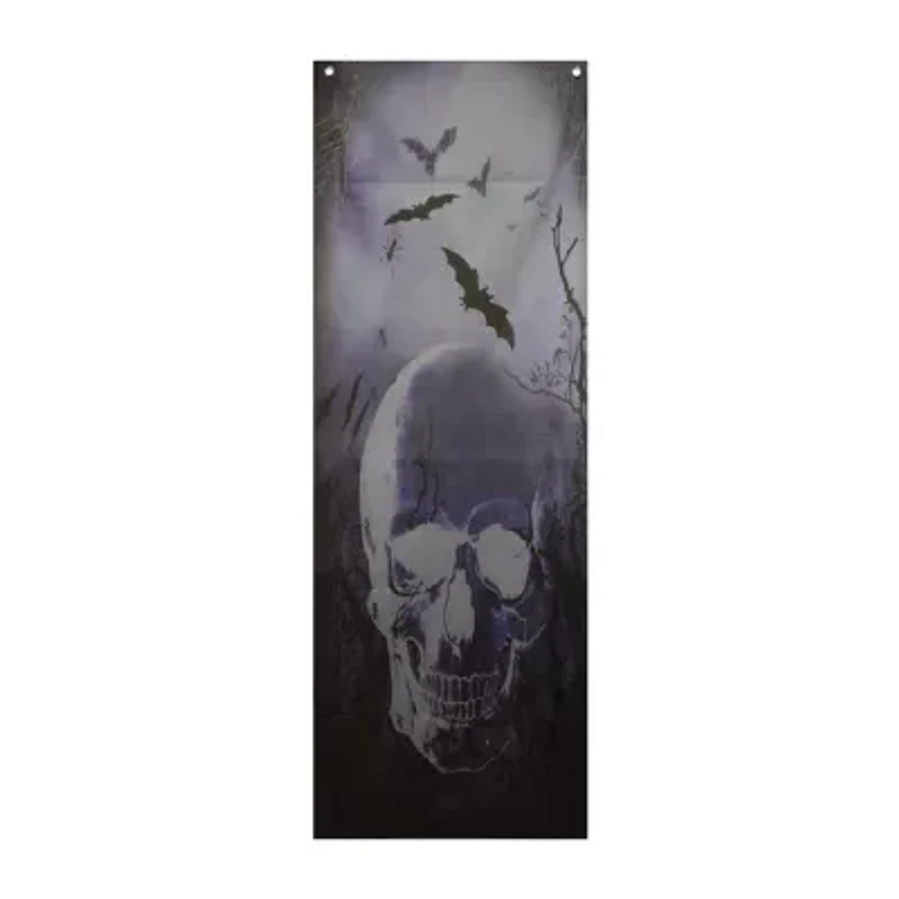 Northlight 70.75in Spooky Blue Skull Door Halloween Yard Art