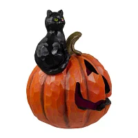 Northlight Led Jack-O-Lantern And Black Cat Lighted Christmas Tabletop Decor