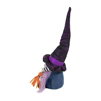 Northlight 14in Black And Purple Witch Christmas Gnome