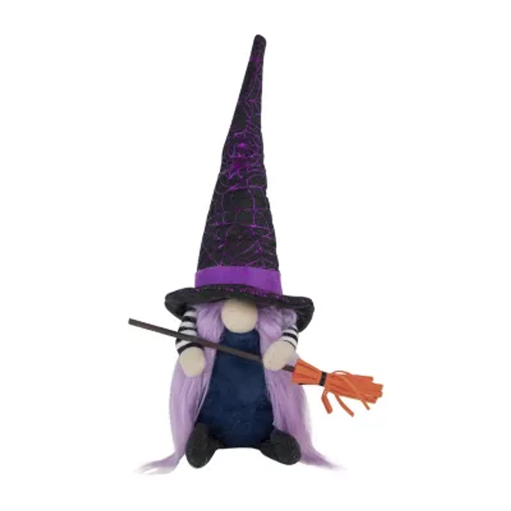 Northlight 14in Black And Purple Witch Christmas Gnome