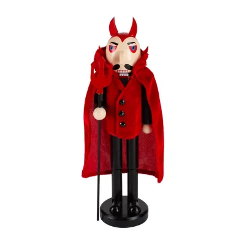 Northlight 14in Red Andblack Devil Holding Pitch Fork Christmas Tabletop Decor