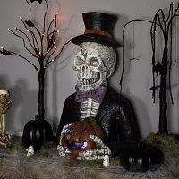 Northlight 23.5in Led Skeleton With Jack-O-Lantern Christmas Tabletop Decor