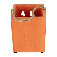 Northlight 6.25in Small Orange Wood Jack O Lantern Christmas Tabletop Decor