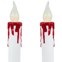 Northlight 9in Led White And Red Candles 2-pc. Lighted Halloween Tabletop Decor