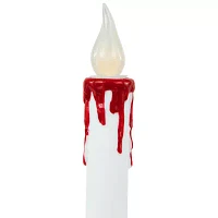 Northlight 9in Led White And Red Candles 2-pc. Lighted Halloween Tabletop Decor