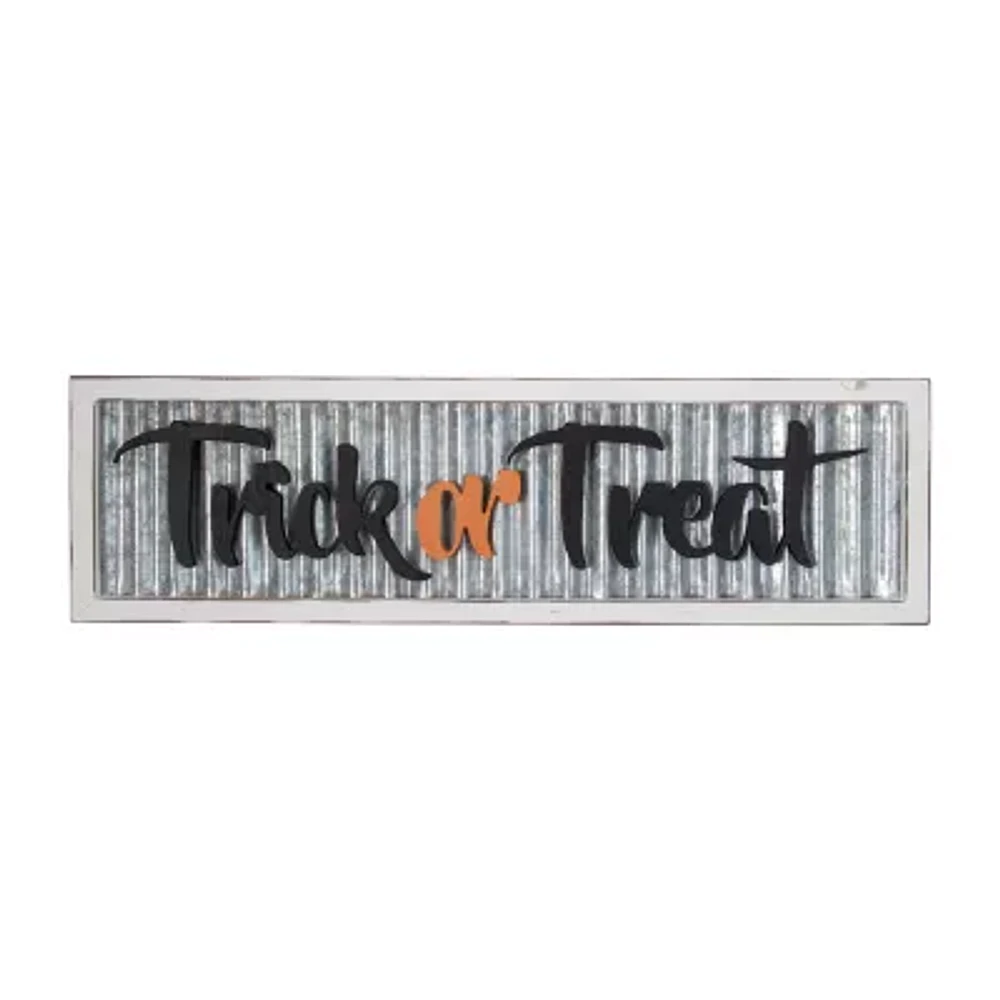 Northlight 27.5in Wood Framed Trick Or Treat Halloween Tabletop Decor