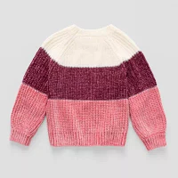 Okie Dokie Toddler & Little Girls Crew Neck Long Sleeve Pullover Sweater