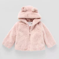 Okie Dokie Baby & Toddler Girls Faux Fur Midweight Jacket