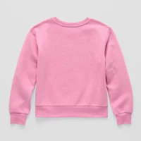 Little & Big Girls Crew Neck Long Sleeve Fleece Barbie Sweatshirt