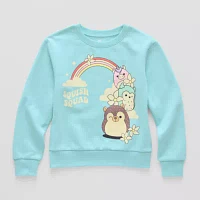 Little & Big Girls Crew Neck Long Sleeve Fleece Squishmallows Sweatshirt