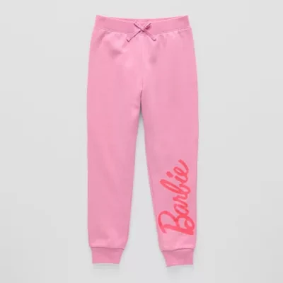 Little & Big Girls Barbie Cuffed Fleece Jogger Pant