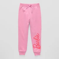 Little & Big Girls Barbie Cuffed Fleece Jogger Pant