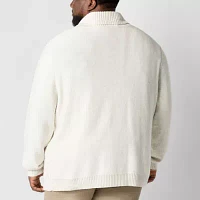 St. John's Bay Big and Tall Cable Mens Long Sleeve Cardigan