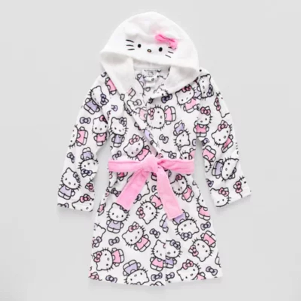 Little & Big Girls Knee Length Long Sleeve Hello Kitty Robe