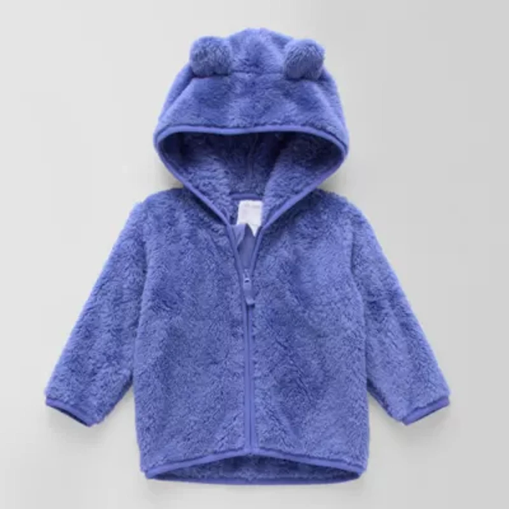 Okie Dokie Baby Girls Sherpa Fleece Zipper Hoodie