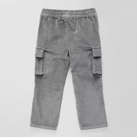 Okie Dokie Toddler & Little Boys Corduroy Mid Rise Straight Cargo Pant