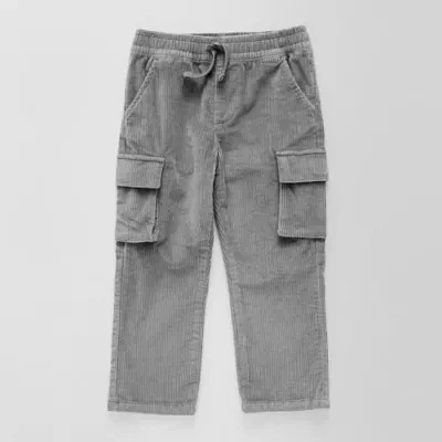 Okie Dokie Toddler & Little Boys Corduroy Mid Rise Straight Cargo Pant