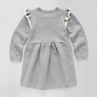 Okie Dokie Toddler & Little Girls Long Sleeve Fitted Sleeve Sweater Dress